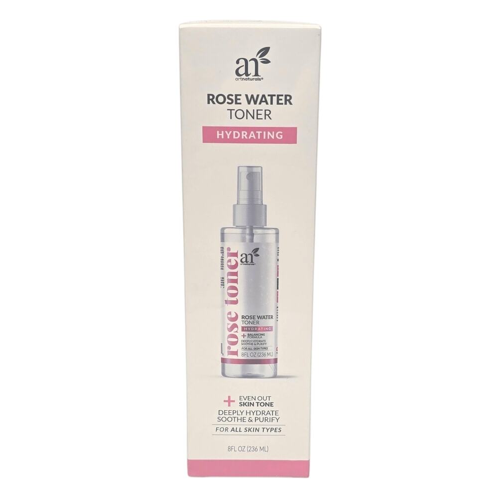 Artnaturals Rose Water Toner Deeply Hydrating Purifying w/ Aloe Brand New 8 FLOZ